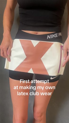 My first attempt at a latex club wear outfit. Pretty pleased with the design. Need to get some better zips but I like the fit. The skirt can be worn both ways depending on how you feel. What do you think of the fit? Would you wear this clubbing? #clubwear #latex #fitcheck #handmadeclothes #aliexpress #firsttry #makeit