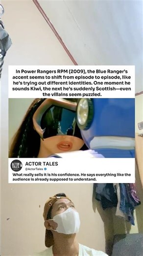 In Power Rangers RPM (2009), the Blue Ranger’s accent seems to shift from episode to episode,