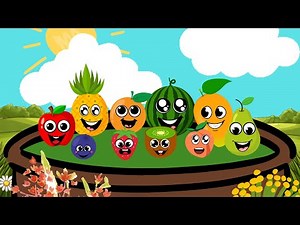 Ten Little Fruits Jumping on the Bed | Nursery Rhyme for Toddlers Colorful Animated Song for Kids