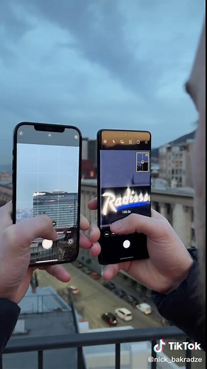 iPhone 12 Pro Max (12X) vs Galaxy S21 Ultra (100X) zoom 📸 @elitelectronics @samsung #Samsung #GalaxyS21Ultra #iPhone12ProMax #ტექtok