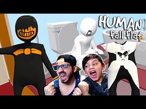 Bendy EXE y Letra X Alphaet Lore en Mundo de Platilina | Human Fall Flat | Juegos Karim Juega