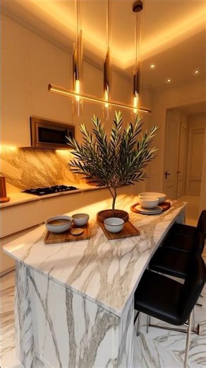 Luxury Interior Magic – From Nothing to Wow in Seconds! #interiordesign #luxurykitchen #kitchenview