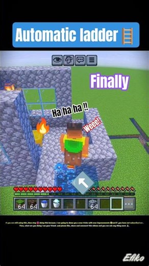 Automatic Ladder🪜created🔥 #minecraft #gaming #shorts