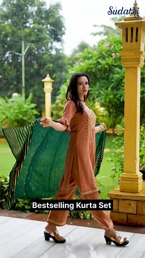 6.9K views · 21 reactions | Beautiful Kurti With Pant Set For ₹1,079/- only  3 Piece Kurta Sets Under ₹999/-  Shop latest collection Kurta Sets✅ Best Prices Direct From Surat  Cash On Delivery Available ✈️ Free Shipping Across India  Assured & Trusted Quality Shop Now! #kurtasets #fashionreel #ethnic #ethnicwear #festivekurta #kurtahaul #festive #festivewear #wedding | Sudathi | Facebook