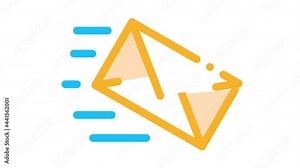 Mail Letter Postal Transportation Company animated icon on white background