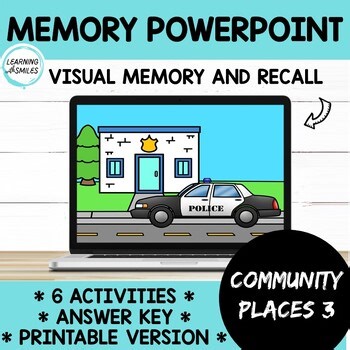 Working Memory PowerPoint Visual Recall: Community Places Set 3  Activity