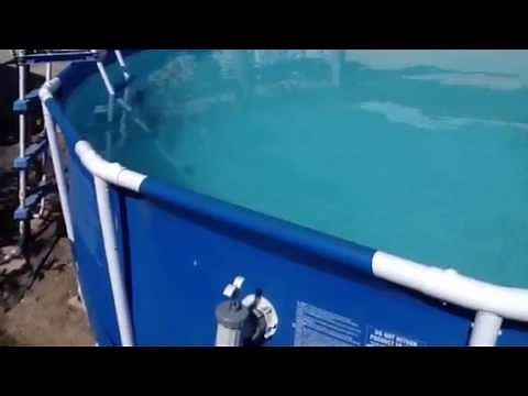 Intex pool and solar panel combination