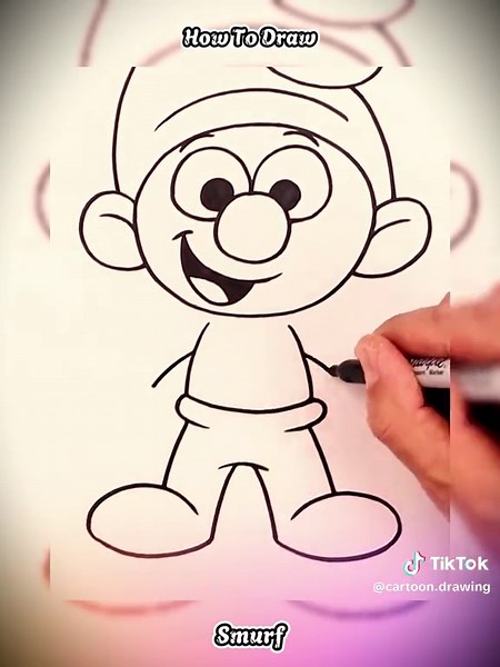 How To Draw a Smurf #cartoondrawing #drawing #drawingtutorial #howtodraw #art #fyp #viral