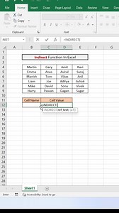 Indirect Function in Excel 👍 #exceltips #exceltricks #exceltutorial #Excel | computernotion