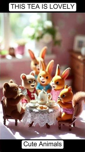 Tiny Toy Animals Tea Party ☕ | Cozy Miniature ASMR | Cute & Relaxing Visuals