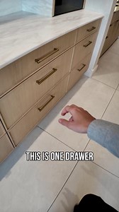 At first glance, this looks like a single drawer — but inside are two integrated drawers. This layered design increases storage and organization without changing the exterior look. You get more function while the cabinetry stays clean, seamless, and intentional. It’s a smart solution that makes a noticeable difference in everyday use. | Thekitchenguy