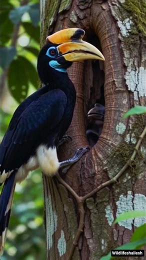 Great Indian Hornbill 135 Days Timelapse #birds #shortsbirds #hornbill #viralbirds