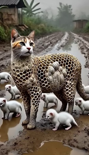 148K views · 1K reactions | Mother Cat Takes Kittens Out After Rain | Cute Kittens Playing in Water. #animals #barnacles #cat | Make up & nails Bogumiła Dynek | Facebook