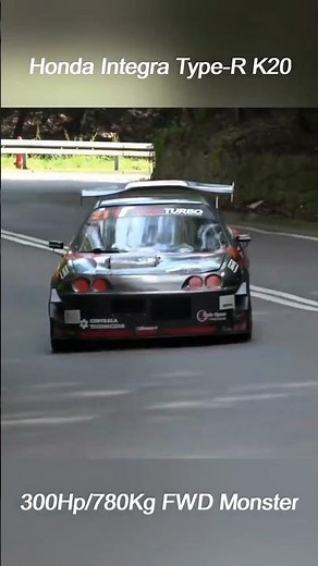 crazy Honda integra type r k20 Hill climb flat out