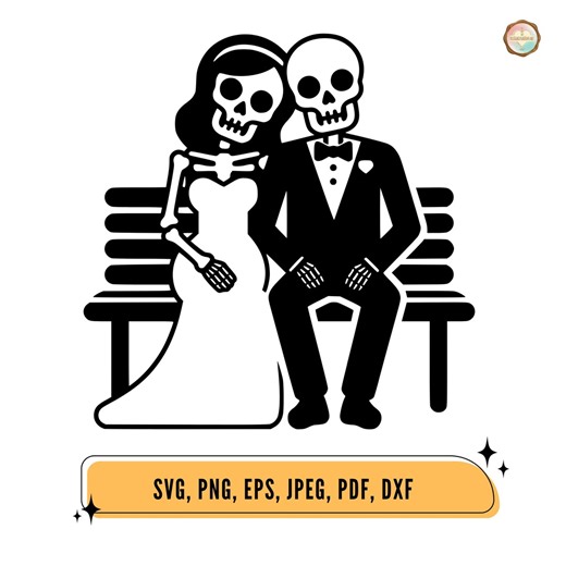 Skeleton Wedding Couple SVG PNG, Bride Groom Skull, Gothic Wedding, Romantic Cricut Cut File - Etsy