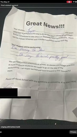I’m singing for school