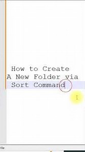 How To Create A New Folder via Sort Command