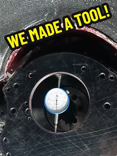 I struggled to mount the dial indicator to the motor in any position that helped index the bellhousing. After many attempts there was no way to mount our magnetic base off center and use the adjustment rods and clamps to place the indicator. I decided to make a custom tool to give me exactly what I was looking for! This dial is now set up and ready to confirm if we are in or out of spec with the centerline of the crank to the bellhousing. Godbless and Happy Hotrodding! #tools #imadethat #neat #t