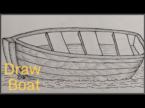 How to draw Simple boat, easy and step by step