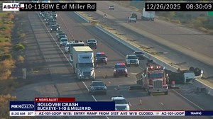 Rollover crash disrupts I-10 traffic: DPS