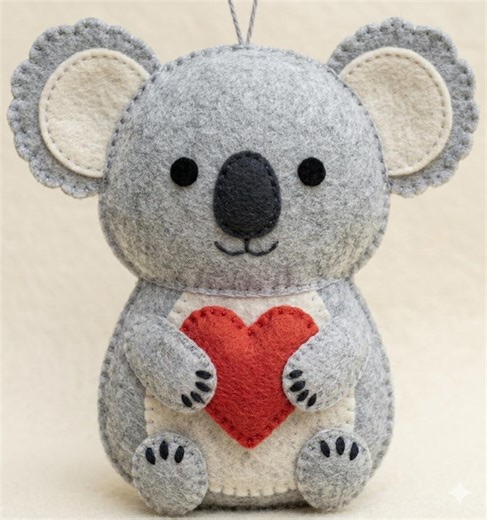 Koala, PDF, Sewing PATTERN, Felt, Cut , Kids, Decor, Plush, Activity, Diy, Holiday, Gift, Fun, Aus, Ornament, Blue, Christmas, Australia - Etsy