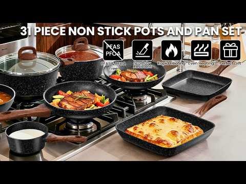 Umite Chef 31-Piece Pots and Pans Set | Best Pots and Pans Set Non Stick