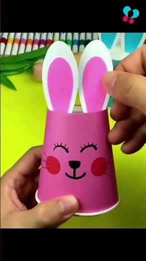 Giáo án tạo hình - Cách làm con thỏ từ cốc giấy #giaovienmamnon #trangtrimamnon #diy