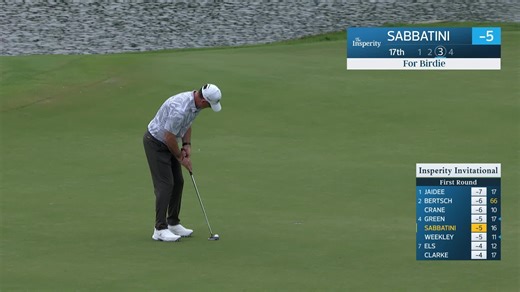 Rory Sabbatini makes birdie on No. 17 at Insperity Invitational