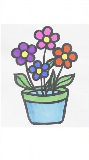 How To Draw Cute Flowers | Step by step drawing for kids