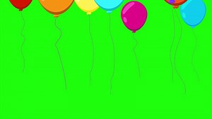 Many helium balloons flying up. Balloons rising in the air. Set of colorful balloons. Colorful balloons for decorations. 4K animation