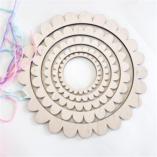 Circular Loom Weaving Kit: String Art Circle Knitting Crafts | Beginner Yarn Craft Kits Kids & Adults | Set of 5 Scallop Rounds 10" - 3" - Etsy