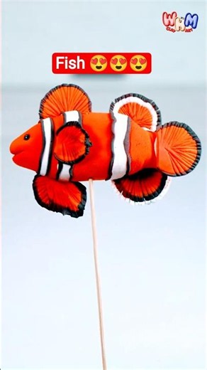 Amazing Clown Fish Made with Clay 🐠✨ #clayart #clown #fish #shorts