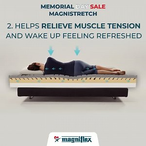 律 MagniStretch – Real Back Support, Real Savings! Wake up feeling stiff? MagniStretch is tested to gently stretch your spine while you sleep, reducing tension and improving posture. 律 Patented stretching system ️ Multi-layered support for spinal alignment  Weightless pressure relief all night  Give your back what it needs, for less!  | Magniflex | Facebook