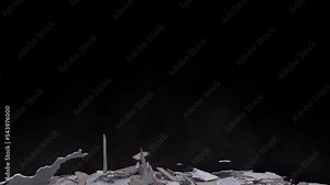 Collapsed ceiling Falling boards, sheetrock, and other debris effect background footage motion graphics, or as a background or overlay 4K drag and drop editing software supporting blending modes. Stock Video