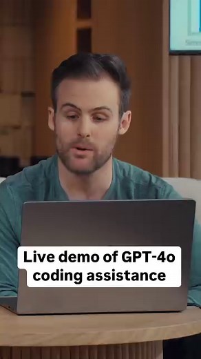 201K views · 302 reactions | Live demo of GPT-4o’s ability to help with coding tasks via the new desktop app. | OpenAI | Facebook