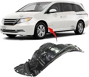 FitParts Compatible With Front Left Driver Side Fender Liner Honda Odyssey 2014-2017 Passenger Van. New, Plastic & Ready to Install. HO1248151 74151TK8A10