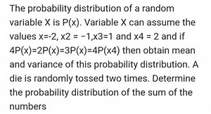 The probability distribution of a random variable X is P(x). Va... | Filo