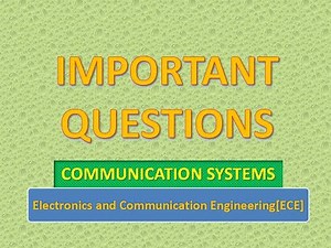 Important Questions - Communication Systems