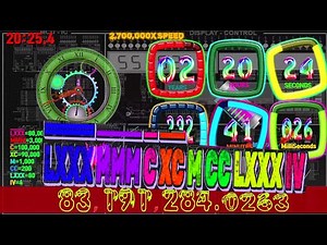 Roman Numerals 0 - 88,888,888 countup and countdown timer alarm🔔speed change step by step