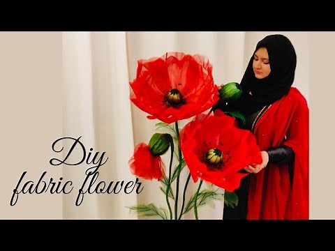 How to make fabric poppy flower||DIY flower craft