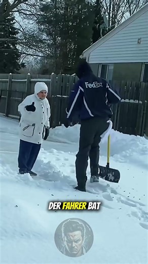 Elderly woman receives unexpected help in the snow! ❤️