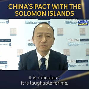#ICYMI: Retired Senior Colonel in the People's Liberation Army, Zhou Bo, tells China Tonight that Scott Morrison’s comments about China’s recent security pact with the Solomon Islands are “laughable” and “ridiculous”. Watch the full interview: iview.abc.net.au/show/china-tonight | ABC News