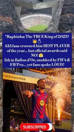 "Raphinha CROWNED 2025's BEST by Fans... But Awards SNUBBED Him! 😱 Robbery??"#Raphinha2025