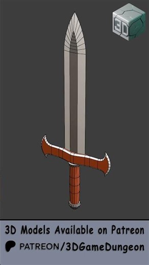 Knife 3D Model (No_16) Available on Patreon #shorts