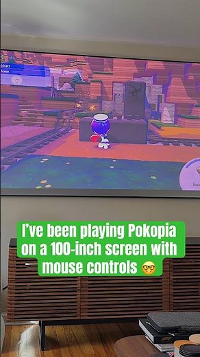 Playing Pokopia on a 100-inch screen with Joy-Con mouse controls 🤯 #gifted