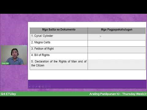 Araling Panlipunan 10 - Thursday Week3 Q4 ETUlay