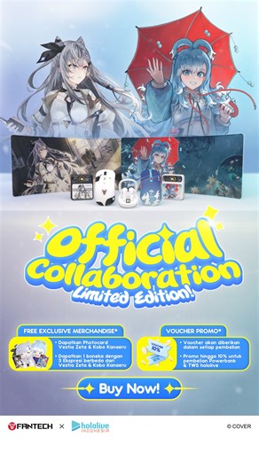 @fantech.id on Instagram: "✨ It’s Official! ✨ We’re thrilled to announce the Grand Launching of Fantech x hololive Indonesia Collaboration 🎉 Two of hololive Indonesia’s shining talents, Vestia Zeta and Kobo Kanaeru, join forces with Fantech to bring you a special collection designed for fans, gamers, and dreamers alike. From precision-ready gaming mice & mousepads, every product is crafted to elevate your everyday tech experience with a touch of hololive magic. This collaboration isn’t j