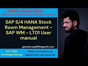 SAP S/4 HANA Stock Room Management - SAP WM - LT01 User manual