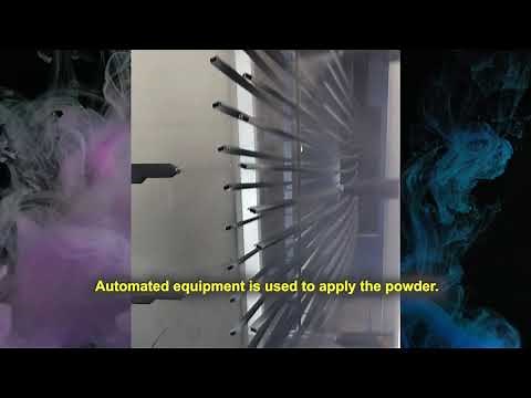 The process of powdercoating an aluminium extrusion