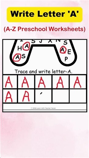 Learning Video for Kids and Toddlers| Write Letter A| Phonics| ABC Alphabets